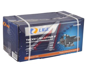 Изображение 4, LG-8018 Тиски 200мм (8") поворотные стальные с наковальней вес 18кг LIGE