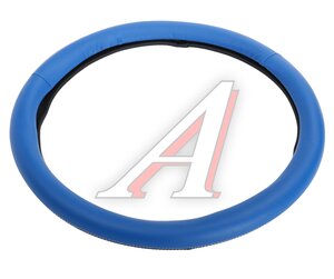 Изображение 2, AT73371 Оплетка руля (XXL) 44-46см экокожа черно-синяя AT