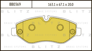 Изображение 1, BB0369 Колодки тормозные MERCEDES Sprinter (906) (00-) передние (4шт.) BLITZ