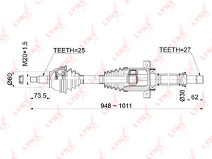 Изображение 1, CD1079 Вал привода MERCEDES A (W169) передний правый в сборе LYNX