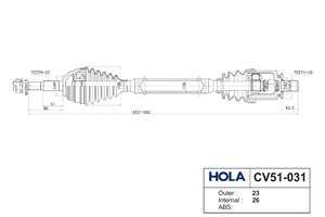 Изображение 4, CV51-031 Привод RENAULT Duster (13-) колеса переднего левый HOLA