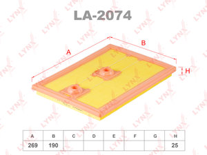 Изображение 1, LA2074 Фильтр воздушный VW Golf (12-) SKODA Octavia (12-) LYNX