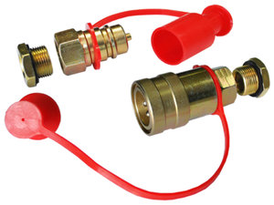 Изображение 1, AT12371 Головка соединительная тормозной системы прицепа 22мм (16мм) (груз.авто) красная комплект АТ