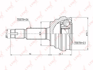 Изображение 1, CO7515 ШРУС наружный TOYOTA Corolla (00-06) комплект LYNX