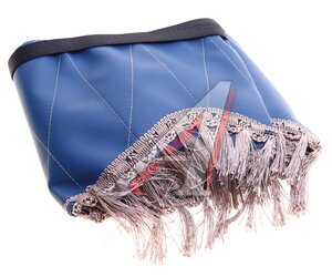 Изображение 3, ЛАМБРЕКЕН экокожа синий Ламбрекен на лобовое стекло с уголками кисти экокожа синий АВТОРЕАЛ