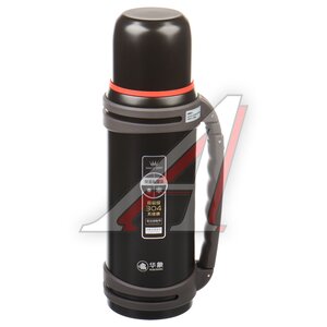 Изображение 1, 1400 black Термос 1.4л нержавеющая сталь черный, кнопка