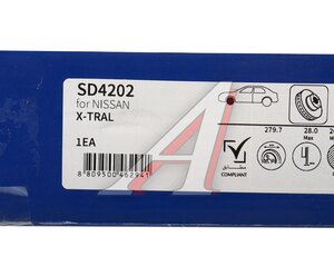 Изображение 5, SD4202 Диск тормозной NISSAN Maxima, Primera, X-Trail передний (1шт.) SANGSIN