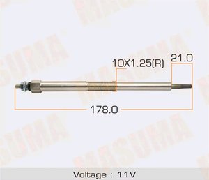Изображение 2, XN-233 Свеча накаливания NISSAN Pathfinder, Navara, Almera MASUMA