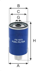 Изображение 3, FG1072 Фильтр топливный FOTON GOODWILL