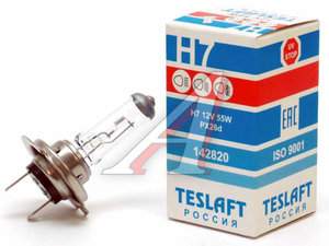Изображение 1, 142820 Лампа 12V H7 55W PX26d 1500лм Стандарт TESLAFT (Россия)