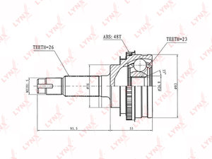 Изображение 3, CO7506A ШРУС наружный TOYOTA Carina (92-) комплект LYNX