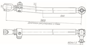 Изображение 2, 65222-3414009-12 Тяга рулевая КАМАЗ-65222 продольная L=968мм ROSTAR