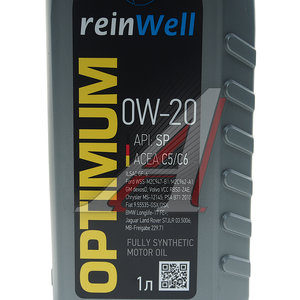 Изображение 2, 4944 Масло моторное С5/С6/SP/GF-6A 0W20 синт.1л REINWELL