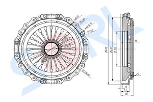 Изображение 2, 1601106012 Корзина сцепления VOLVO FH d=430 с выжимным подшипником SORL