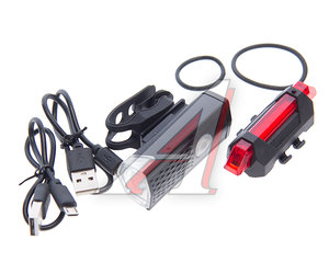 Изображение 1, RPL-2255/DC-918 Фонарь велосипедный набор USB кабель с аккумулятором 480mAh Led