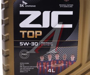 Изображение 3, 162681 Масло моторное ZIC TOP SL/CF/A3/B4 5W30 синт.4л ZIC
