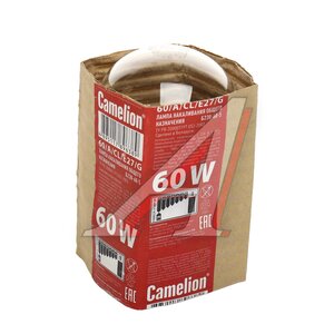 Изображение 2, C-60-A-CL-E27 Лампа накаливания E27/G (60W) 220V CAMELION