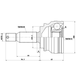 Изображение 1, Z87206R ШРУС наружный MITSUBISHI ASX (10-), Lancer (08-), Outlander (06-) комплект ZIKMAR