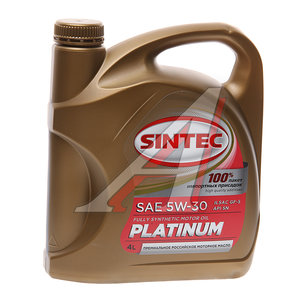 Изображение 1, 801973 Масло моторное Platinum SN/GF5 5W30 синт.4л SINTEC
