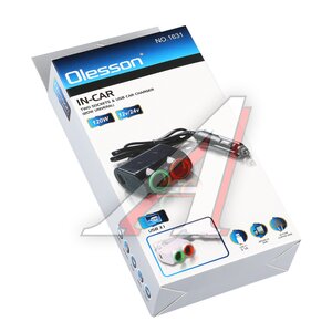 Изображение 3, NO.1631 Разветвитель прикуривателя 2-х гнездовой 12-24V 2USB OLESSON
