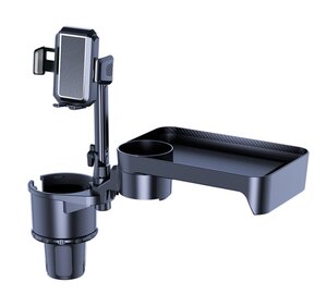 Изображение 1, SB-3077PLUS Подстаканник в автомобиль со столиком и держателем телефона черный CHI YI