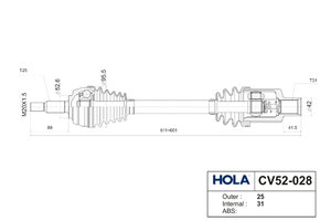 Изображение 4, CV52028 Привод RENAULT Duster (13-) колеса переднего правый HOLA