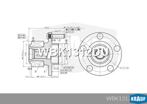 Изображение 8, WBK1312DU Ступица VOLVO S40 (04-) передняя с подшипником KRAUF