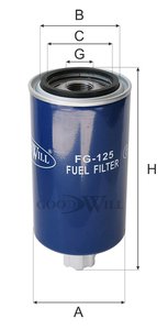 Изображение 3, FG125 Фильтр топливный HINO HYUNDAI KOMATSU ИКАРУС (дв.CUMMINS) GOODWILL