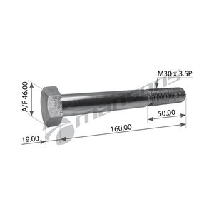 Изображение 1, M30160 Болт BPW рессоры (M30x3.5х160мм) MANSONS