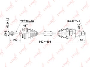 Изображение 3, CD7510A Привод TOYOTA Camry (01-06) колеса переднего левый LYNX