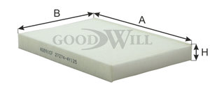 Изображение 3, AG591CF Фильтр воздушный салона NISSAN Murano, X-Trail INFINITI FX, G GOODWILL