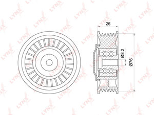 Изображение 1, PB5284 Ролик приводного ремня VW Crafter (06-) натяжителя LYNX
