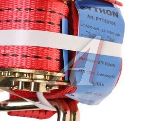 Изображение 4, PYT50106 Стяжка крепления груза 10т 6м-50мм с храповиком Python РОМЕК