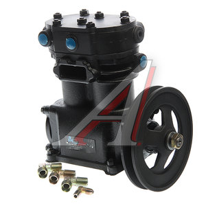 Изображение 1, 350-27-022 Компрессор МАЗ, УРАЛ дв.ЯМЗ (2 цилиндровый) жид. охлаж. шкив 172мм 210л/мин. MEGAPOWER