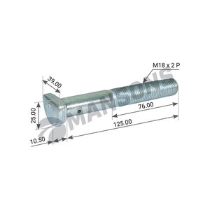 Изображение 3, 790.179 Шпилька колеса BPW (M18x2.0x125) MANSONS