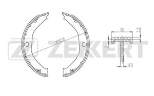 Изображение 2, BK4329 Колодки тормозные JEEP Grand Cherokee стояночного тормоза (1шт.) ZEKKERT