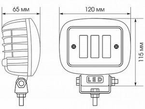 Изображение 2, WL-330 Фара рабочего света 120х115х65мм 45W 10-30V (ближний свет) ВЫМПЕЛ
