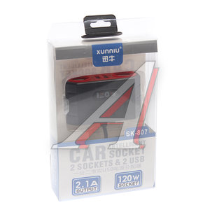 Изображение 3, NO.SK-807 Разветвитель прикуривателя 2-х гнездовой 12-24V 2USB OLESSON