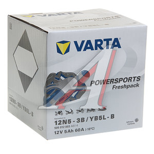 Изображение 4, 6СТ5 12N5-3B(YB5L-B) Аккумулятор VARTA MOTO FP + электролит 5А/ч