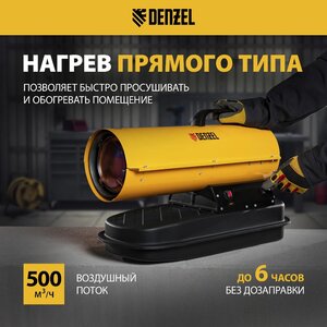 Изображение 5, 96482 Пушка тепловая 20кВт 500куб.м/ч дизельная DENZEL