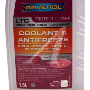 Изображение 3, 1410125-150-01-999 Антифриз фиолетовый Concentrate 1.5л LTC Protect C12++ RAVENOL