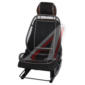 Изображение 1, AIR10 Накидка на сиденье массажная с сеткой макраме черно-серая Air PREMIER