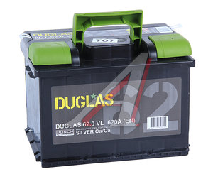 Изображение 1, 6СТ62 Аккумулятор DUGLAS 62А/ч обратная полярность,  низкий