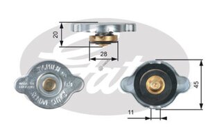 Изображение 5, RC124 Пробка радиатора HYUNDAI Accent (99-), Getz, Elantra, Sonata GATES