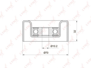 Изображение 1, PB7032 Ролик приводного ремня TOYOTA Camry (06-) обводной LYNX