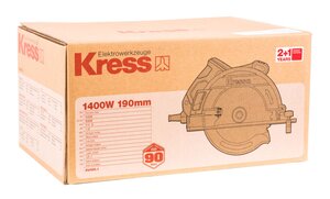 Изображение 7, KU420.1 Пила циркулярная 1400Вт 190мм 5200об/мин. KRESS