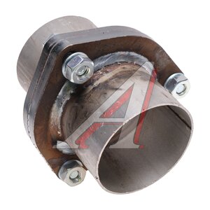 Изображение 2, 76FGP3 Фланец трубы глушителя d=76мм (прокладка, комплект крепежа, патрубки) треугольный TRANSMASTER