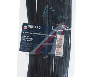 Изображение 2, GRE-010-0006 Хомут-стяжка 200х2.5 пластик черный (100шт.) GRISARD ELECTRIC