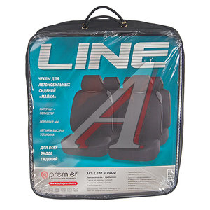 Изображение 2, L100 Авточехлы (майка) полиэстер черные Line PREMIER