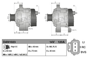 Изображение 5, DAN1023 Генератор FORD Focus (03-11), C-Max (07-10) DENSO